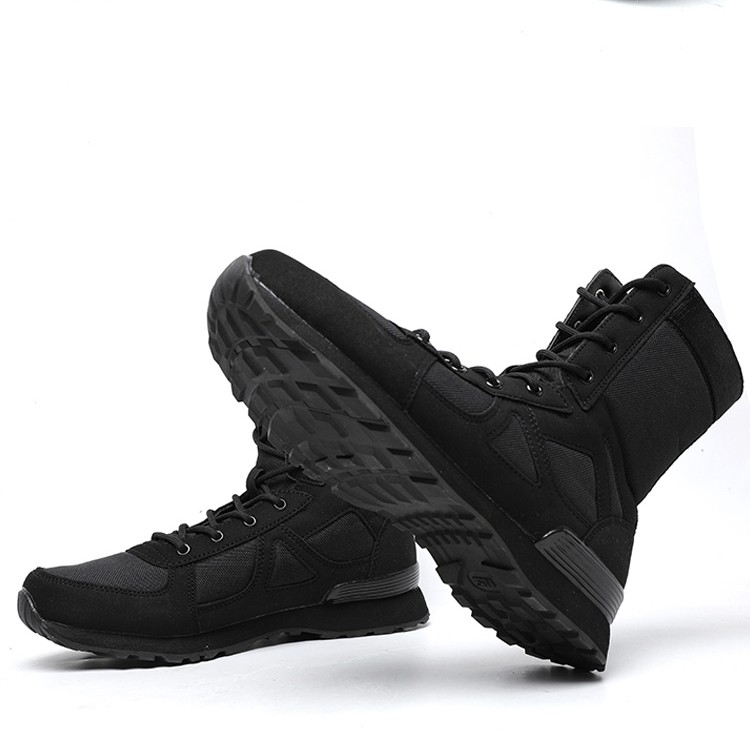 Anti skid black army boots