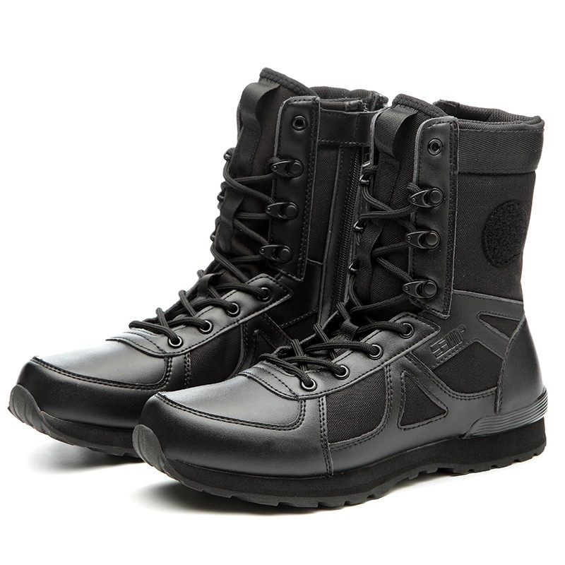 Rubber police combat boots